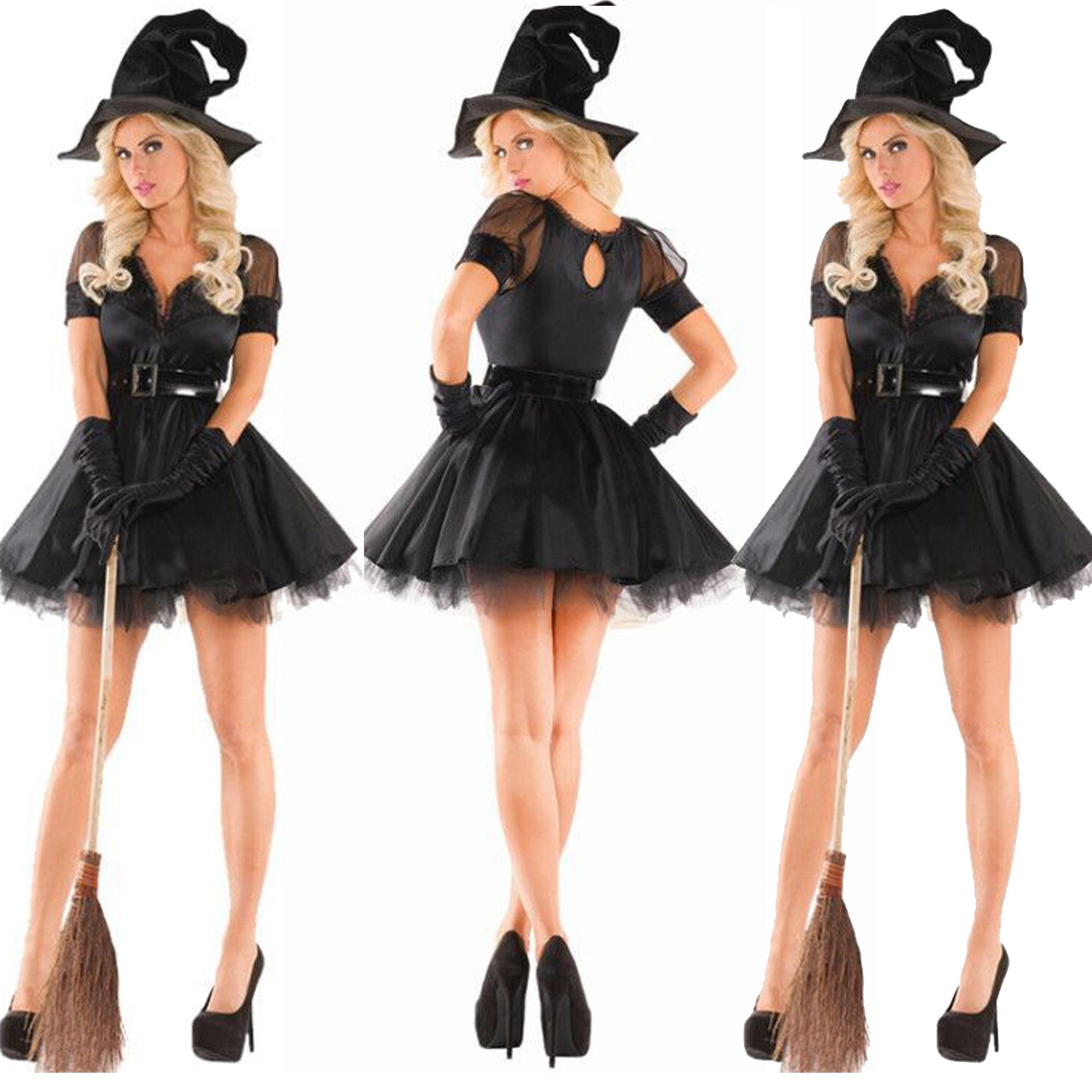 Halloween black veil witch costume witch costume