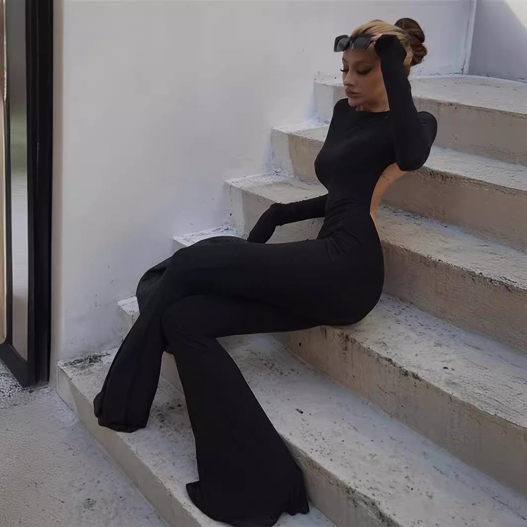 sleeve Fashionable round flared neck womens sexy long
