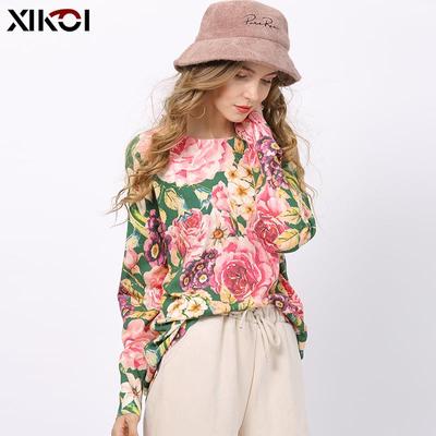 streetwear beach women summer floral oversize rose vintage