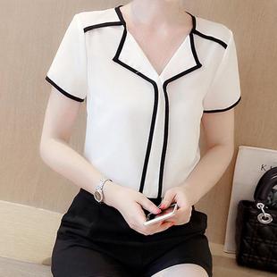 color chiffon shirt chiffon clothing stand-up womens slim