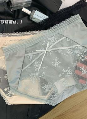 Sexy Laba Transparent Girls Mid-Rise Bowknot Lace Silk Pure