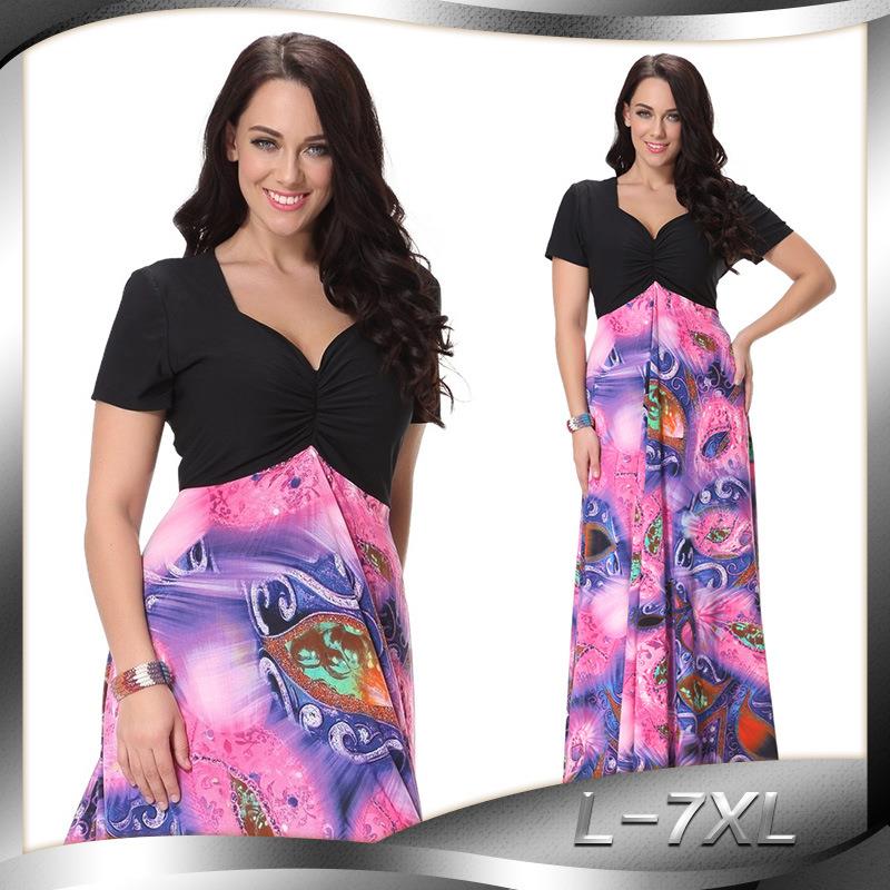 Womens Jumpsuit V Dress Size Deep Spliced Neck Plus