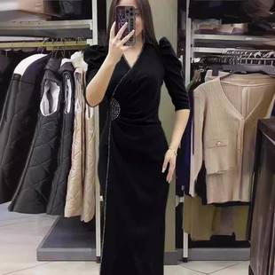 jiumeidai-womens elegant -line velvet dress red and blue