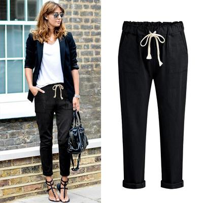 Spring harem pants womens nine-point pants large size loose