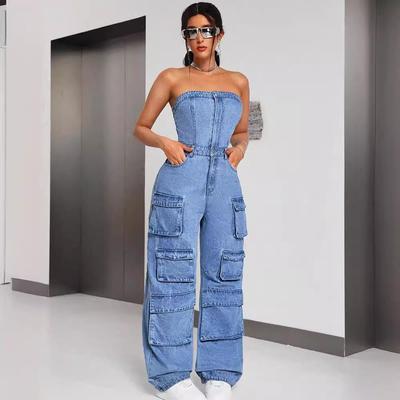 jeans baggy streetwear overalls pieces one legs wide black