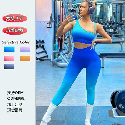 Lace-up seamless one-shoulder bra with chest pads for women