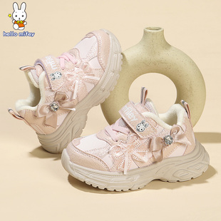 班纳米菲儿童鞋冬季宝宝鞋子女童加绒运动鞋女孩棉鞋保暖幼儿冬鞋