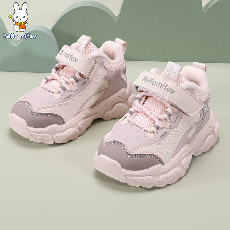 班纳米菲冬季加绒加厚女童保暖鞋