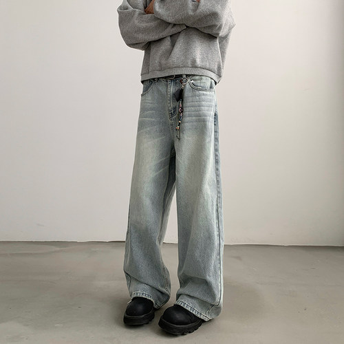 小柯xock美式cleanfit直筒牛仔裤