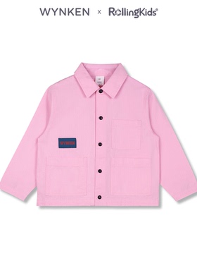 WYNKEN 粉色翻领单排扣夹克外套男女童休闲百搭上衣丨RollingKids