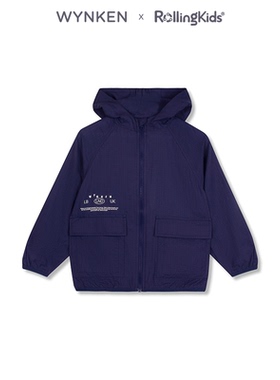 WYNKEN 连帽外套男女儿童藏青色拉链休闲风上衣丨RollingKids