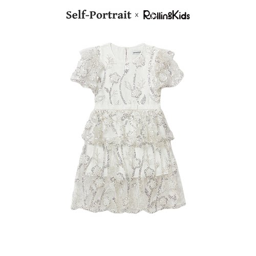 Self-Portrait 女童白色连衣裙气质裙子丨RollingKids