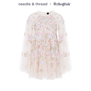 仙女裙 needle 女童公主网纱连衣裙长袖 thread RollingKids