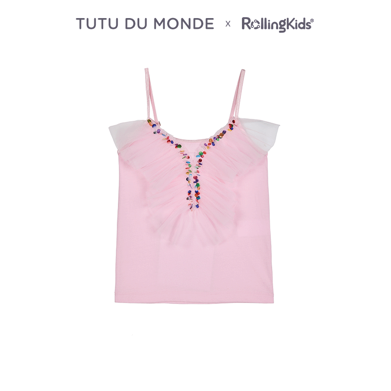TUTU DU MONDE 女童吊带浅粉色背心上衣丨RollingKids