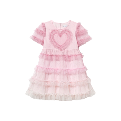 Self-Portrait 女童浅粉色连衣裙甜美丨RollingKids
