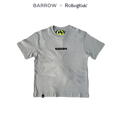 BARROW 儿童短袖T恤男女童休闲百搭灰色上衣T恤丨RollingKids
