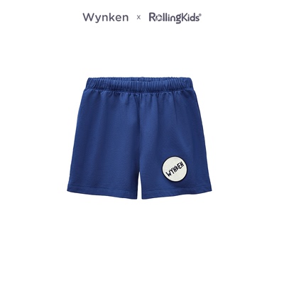 WYNKEN 儿童短裤男女童休闲时尚蓝色运动裤百搭秀场同款