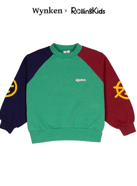 WYNKEN 儿童套头卫衣绿色拼色上衣丨RollingKids
