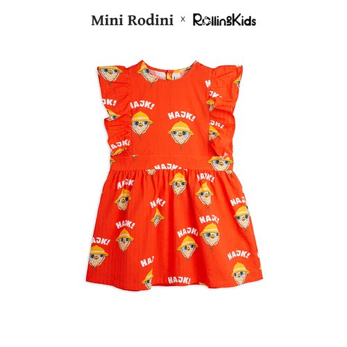 Mini Rodini 女童连衣裙红色无袖裙子丨RollingKids