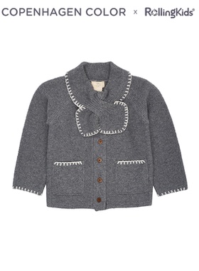 COPENHAGEN COLOR 男女儿童针织开衫灰色上衣丨RollingKids