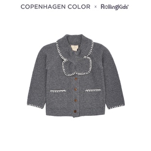 COPENHAGEN COLOR 男女儿童针织开衫灰色上衣丨RollingKids