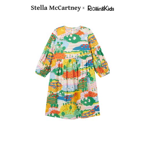 STELLA MCCARTNEY 女童连衣裙设计感印花长裙丨RollingKids