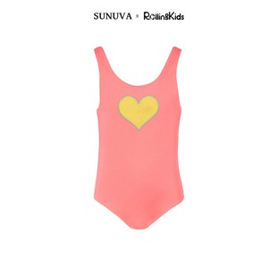 RollingKids 粉色泳装 SUNUVA 女童连体泳衣甜美时尚
