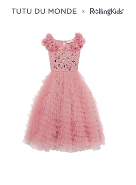 TUTU DU MONDE 女童浅粉色连衣裙网纱公主长裙丨RollingKids