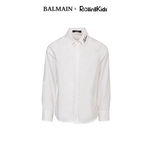 BALMAIN 儿童长袖衬衫白色上衣丨RollingKids