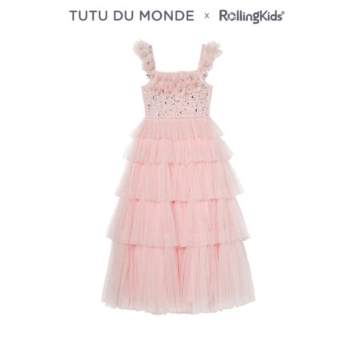 TUTU DU MONDE 甜美公主浅粉色吊带网纱连衣裙女童丨RollingKids