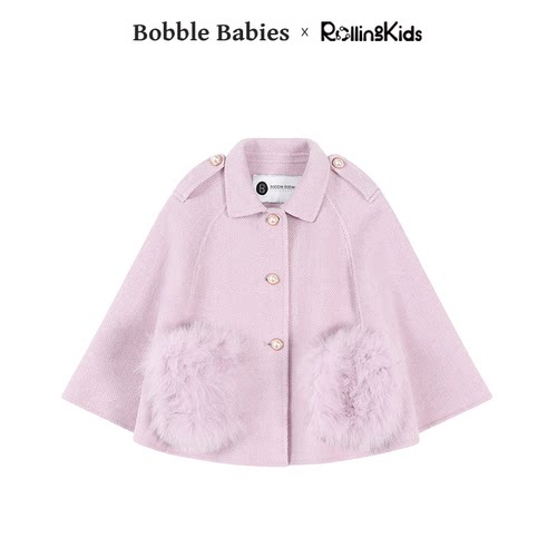 BOBBLEBABIES女童皮草斗篷披风