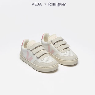 VEJA 儿童经典魔术贴休闲板鞋白色运动鞋丨RollingKids