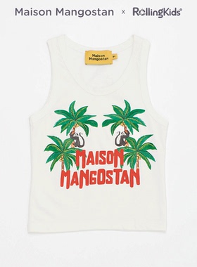 Maison Mangostan 印花无袖背心白色宽松休闲上衣丨RollingKids