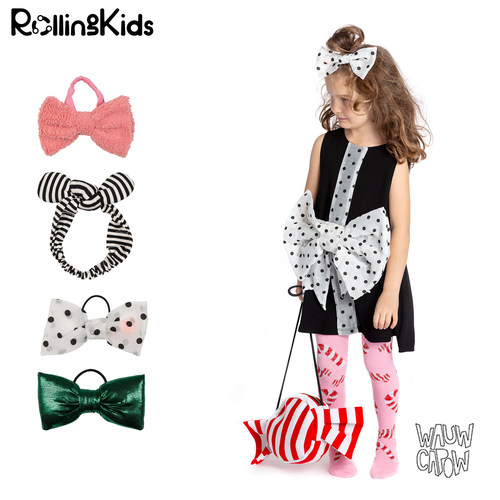 WAUW CAPOW | Rollingkids AW21女童条纹蝴蝶结发绳宝宝