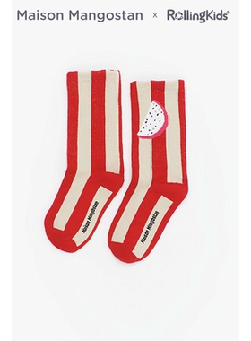 Maison Mangostan 卡通可爱条纹中筒袜儿童红白袜子丨RollingKids