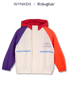 WYNKEN 户外运动撞色连帽外套男女童宽松拼色上衣丨RollingKids