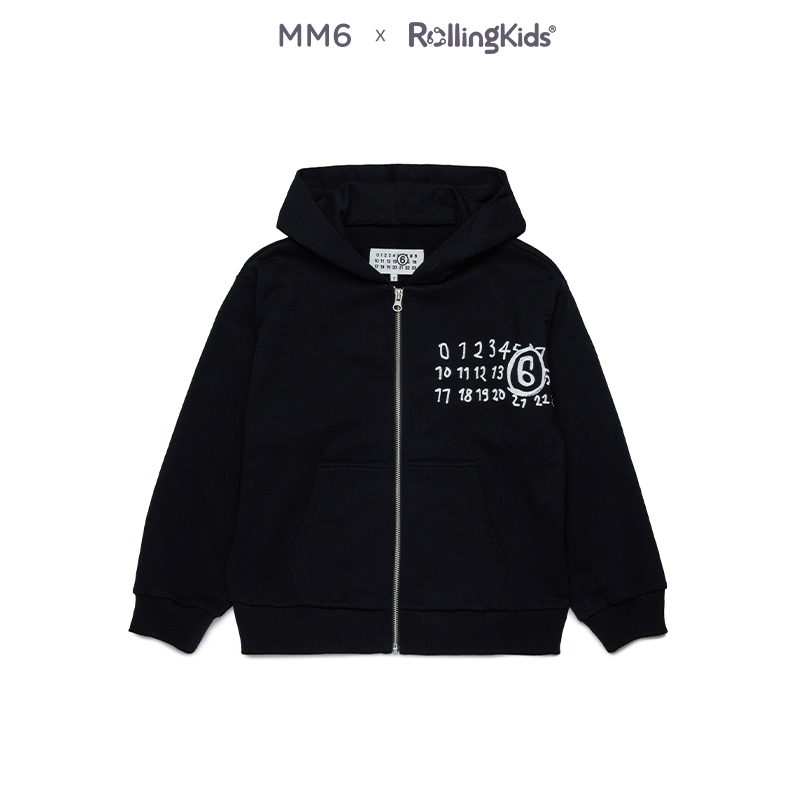MM6 儿童休闲连帽拉链开衫男女童宽松外套上衣丨RollingKids