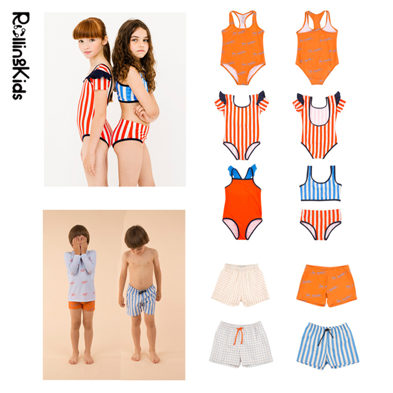 RollingKids | tiny cottons 儿童连体分体女泳衣 男童条纹短裤