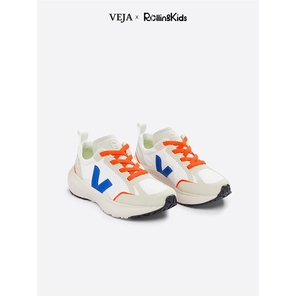 veja进口男女儿童系带撞色运动鞋低帮软底蓝v小白鞋丨rollingkids