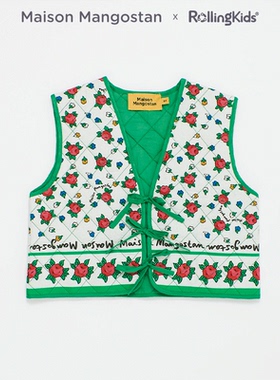 Maison Mangostan 拼接花朵印花马甲儿童无袖上衣丨RollingKids