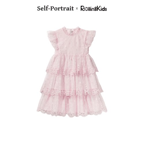 Self-Portrait 女童甜美浅粉色连衣裙气质中长款裙丨RollingKids