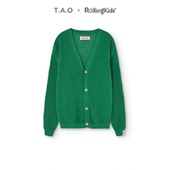 男女儿童绿色长袖 V领开衫 针织毛衫 T.A.O 上衣 RollingKids