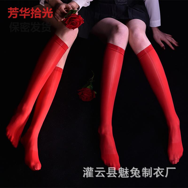 中筒丝袜女jk袜子春夏季防勾丝超薄款油光及膝脚尖透明小腿袜5007