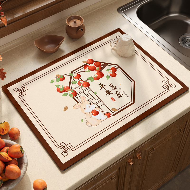 新中式吸水茶垫硅藻泥沥水速干中国风餐垫桌垫厨房台面茶水茶杯垫,居家布艺,餐垫,淘宝优惠券,粉丝福利购,淘宝优惠卷