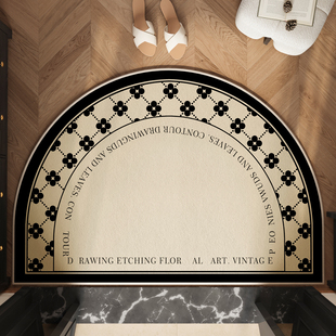 半圆形浴室地垫卫生间门口防滑脚垫硅藻泥吸水垫家用厕所速干地毯