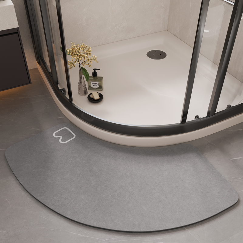 硅藻泥吸水垫卫浴门口u型半弧形浴室地垫防滑速干洗手间浴室家用