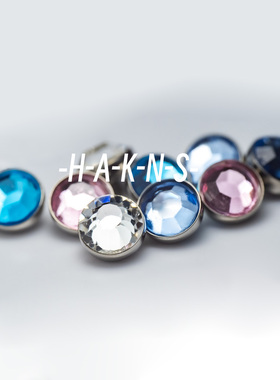 [HAKNS] 5mm爆闪 钛合金耳钉饰品头 包镶嵌闪圆钻F136植入级 M0.9