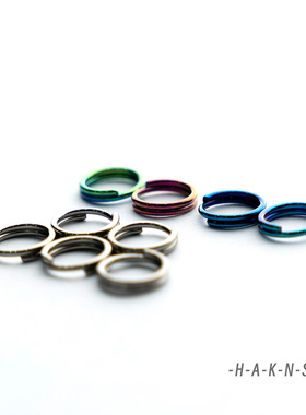 【HAKNS】钥匙圈钛合金小圆环可阳极氧化改色超轻无磁不锈101214m