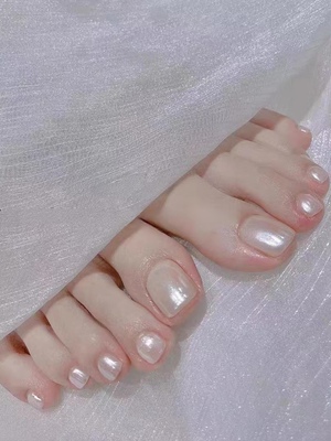 Hailey海莉极光珍珠白脚指甲贴片