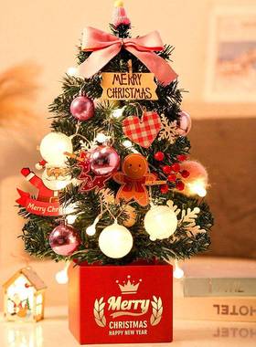 迷你圣诞树聖誕樹套餐christmas tree小型加密人造新款桌面摆件